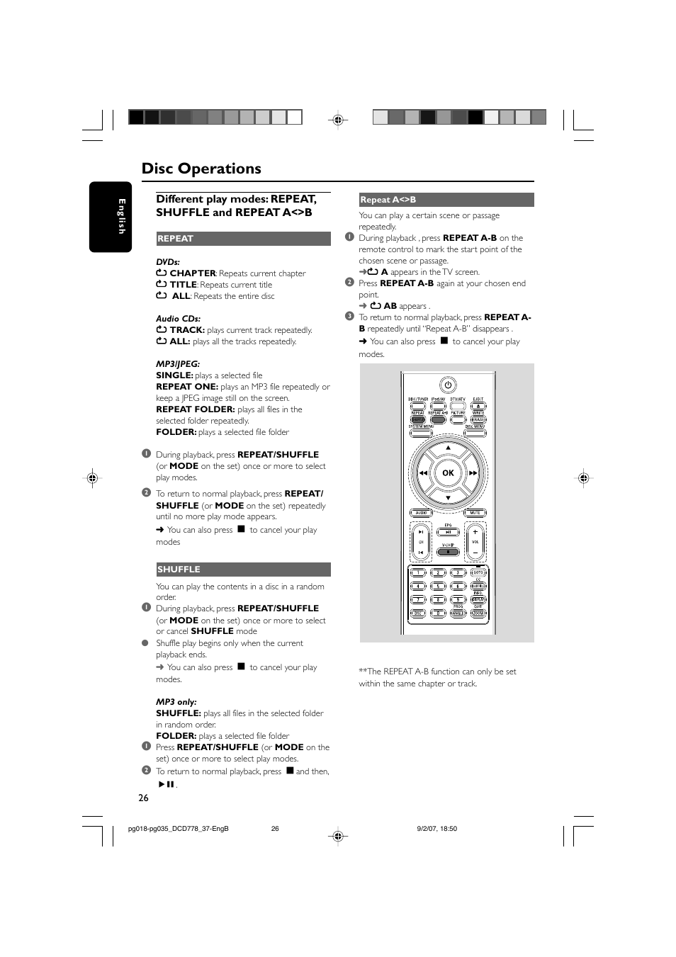 Disc operations | Philips DCD778-37B User Manual | Page 26 / 38