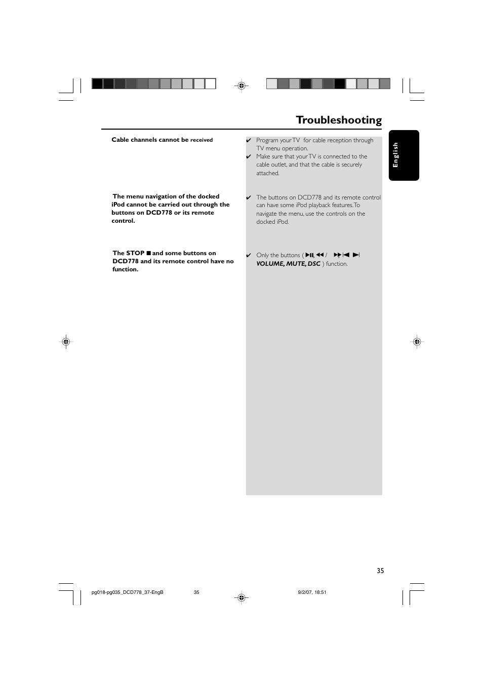 Troubleshooting | Philips DCD778-37B User Manual | Page 35 / 38