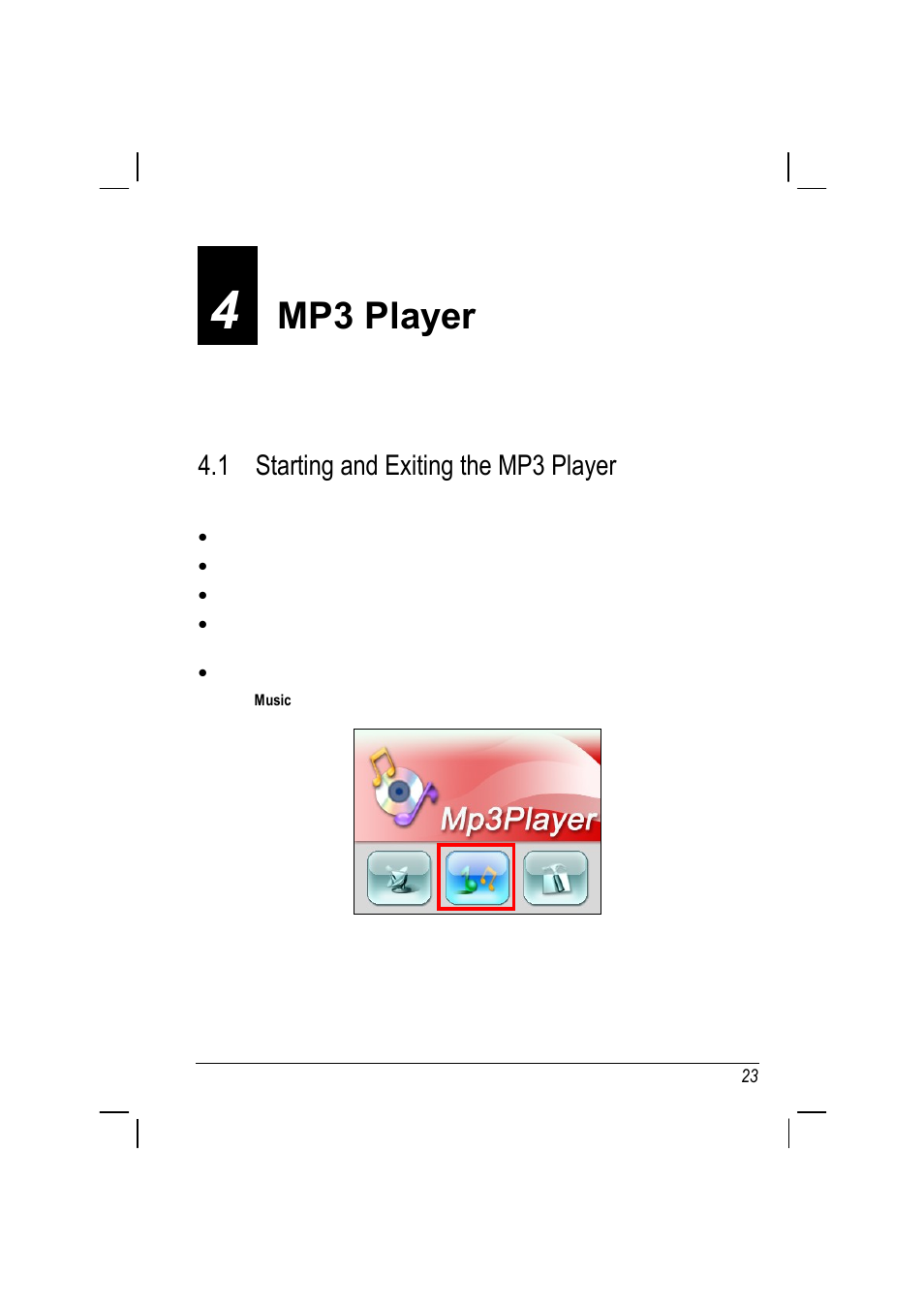 Mp3 player, 1 starting and exiting the mp3 player | ANUBIS R00 User Manual | Page 27 / 46