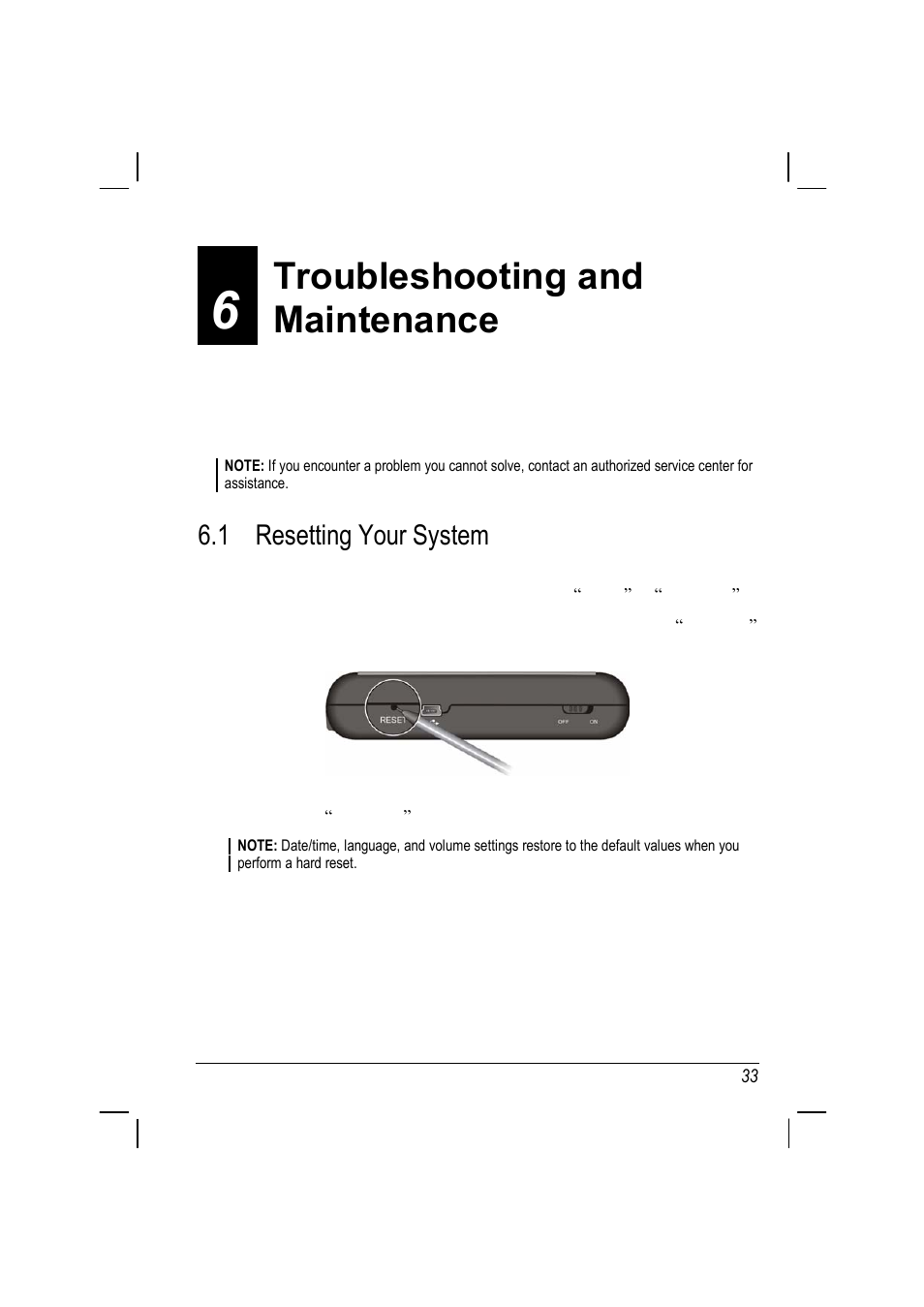 Troubleshooting and maintenance, 1 resetting your system | ANUBIS R00 User Manual | Page 37 / 46