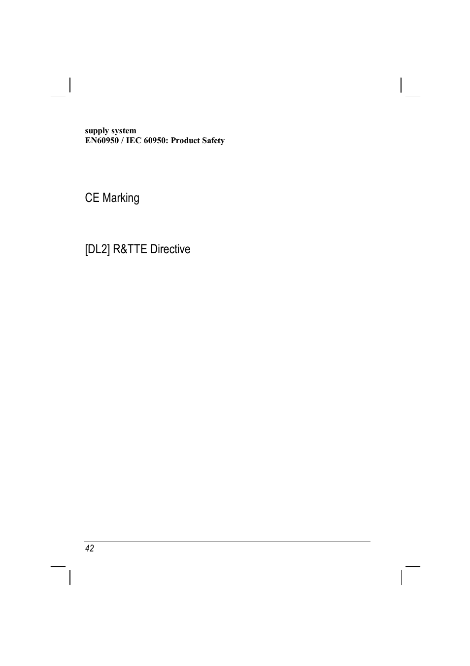 Ce marking, Dl2] r&tte directive | ANUBIS R00 User Manual | Page 46 / 46
