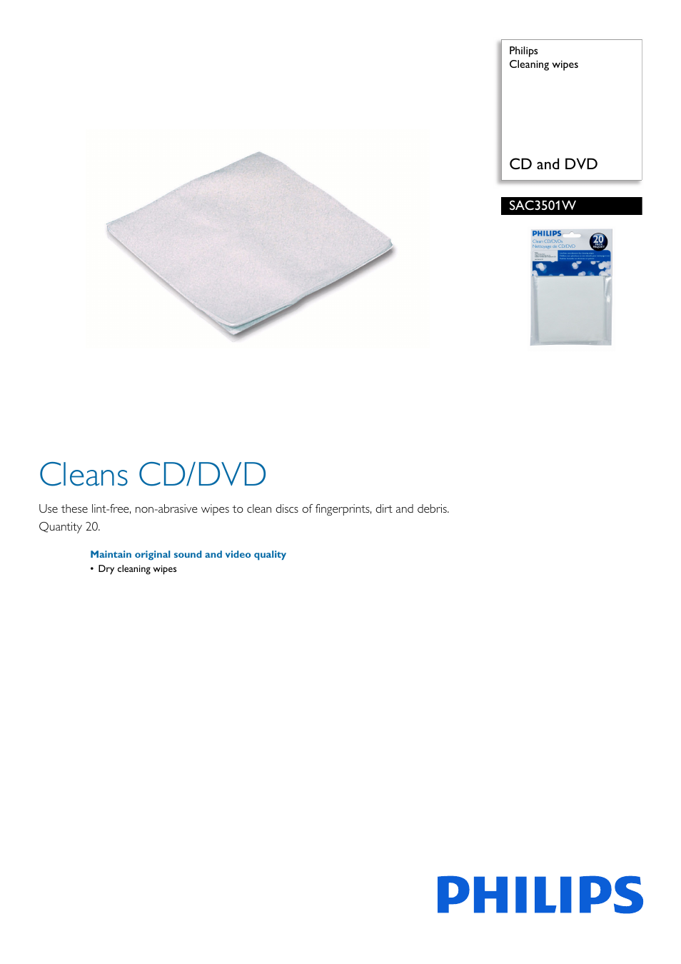 Philips SAC3501W-27 User Manual | 2 pages