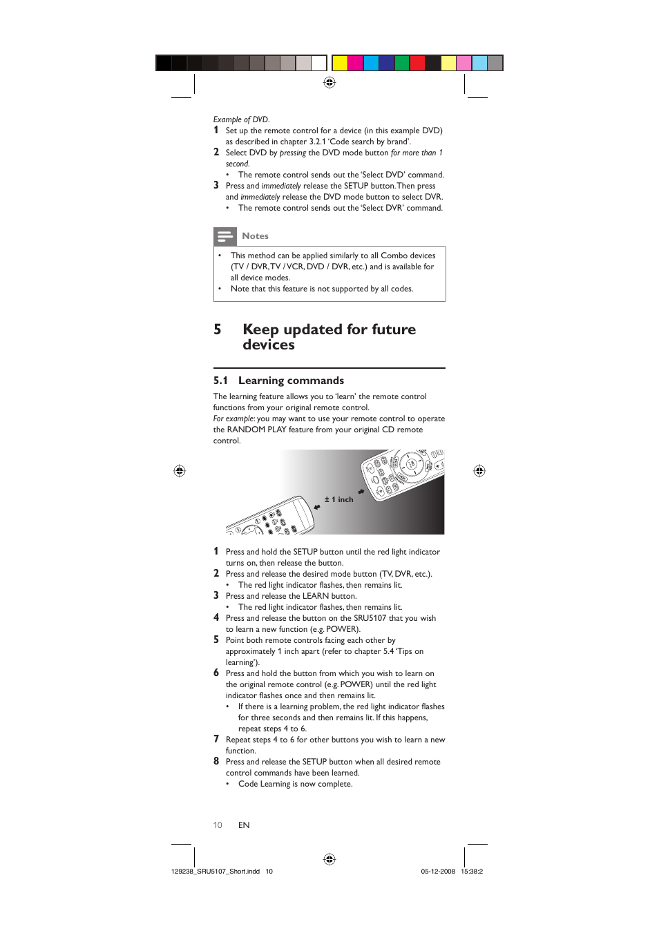 5keep updated for future devices, 1 learning commands | Philips SRU5107-27 User Manual | Page 10 / 40