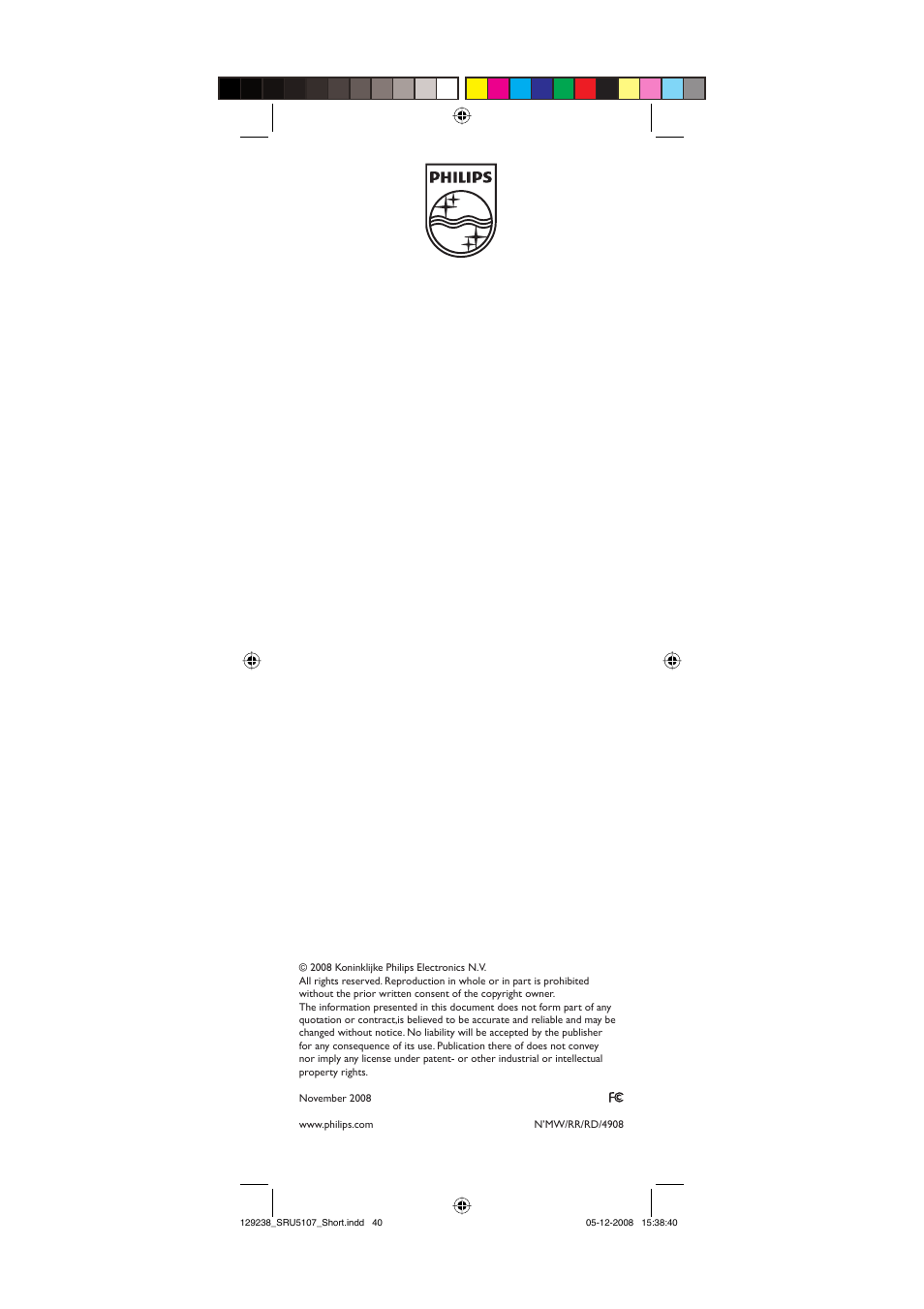 Philips SRU5107-27 User Manual | Page 40 / 40