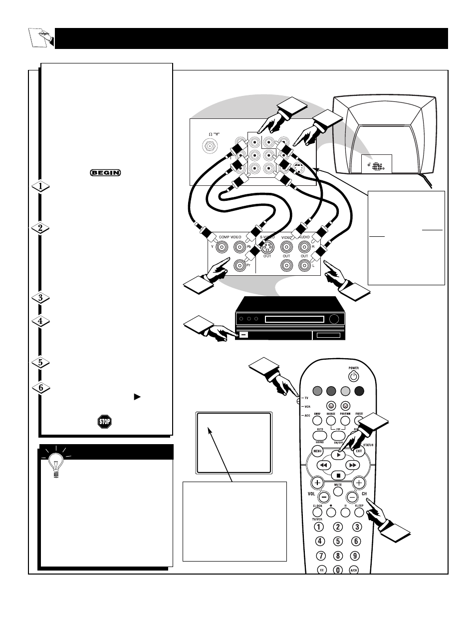 Sing the, Omponent, Ideo | Nput, Acks | Philips 32PS60B User Manual | Page 26 / 48