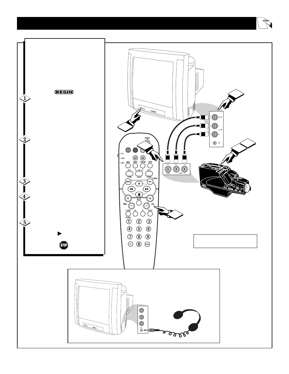 Sing the, Nput, Acks and the | Eadphone | Philips 32PS60B User Manual | Page 27 / 48