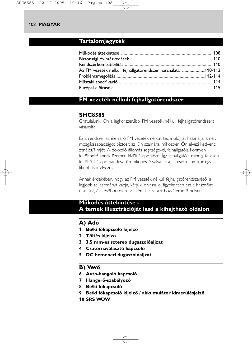 Philips SHC8585-05 User Manual | Page 108 / 149