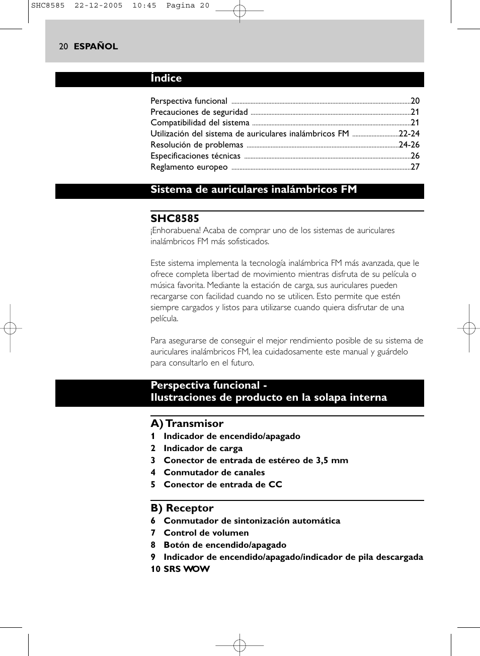 Philips SHC8585-05 User Manual | Page 20 / 149