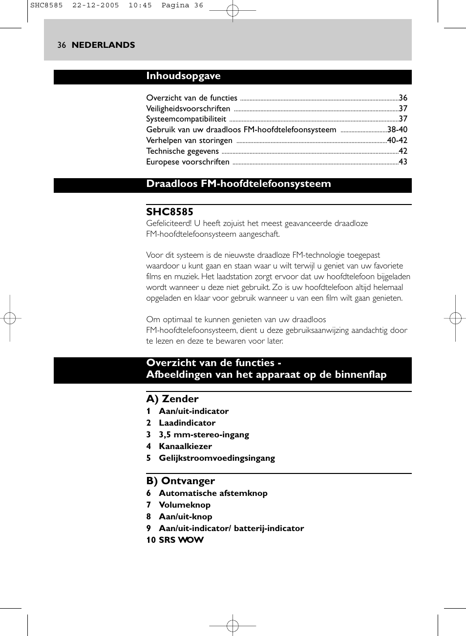 Philips SHC8585-05 User Manual | Page 36 / 149