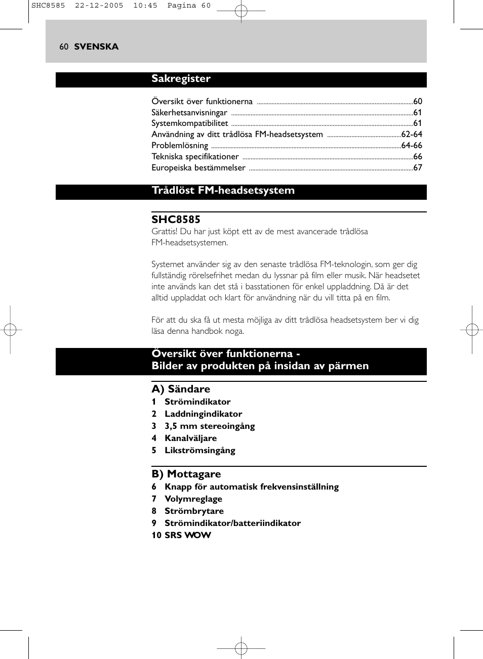 Philips SHC8585-05 User Manual | Page 60 / 149