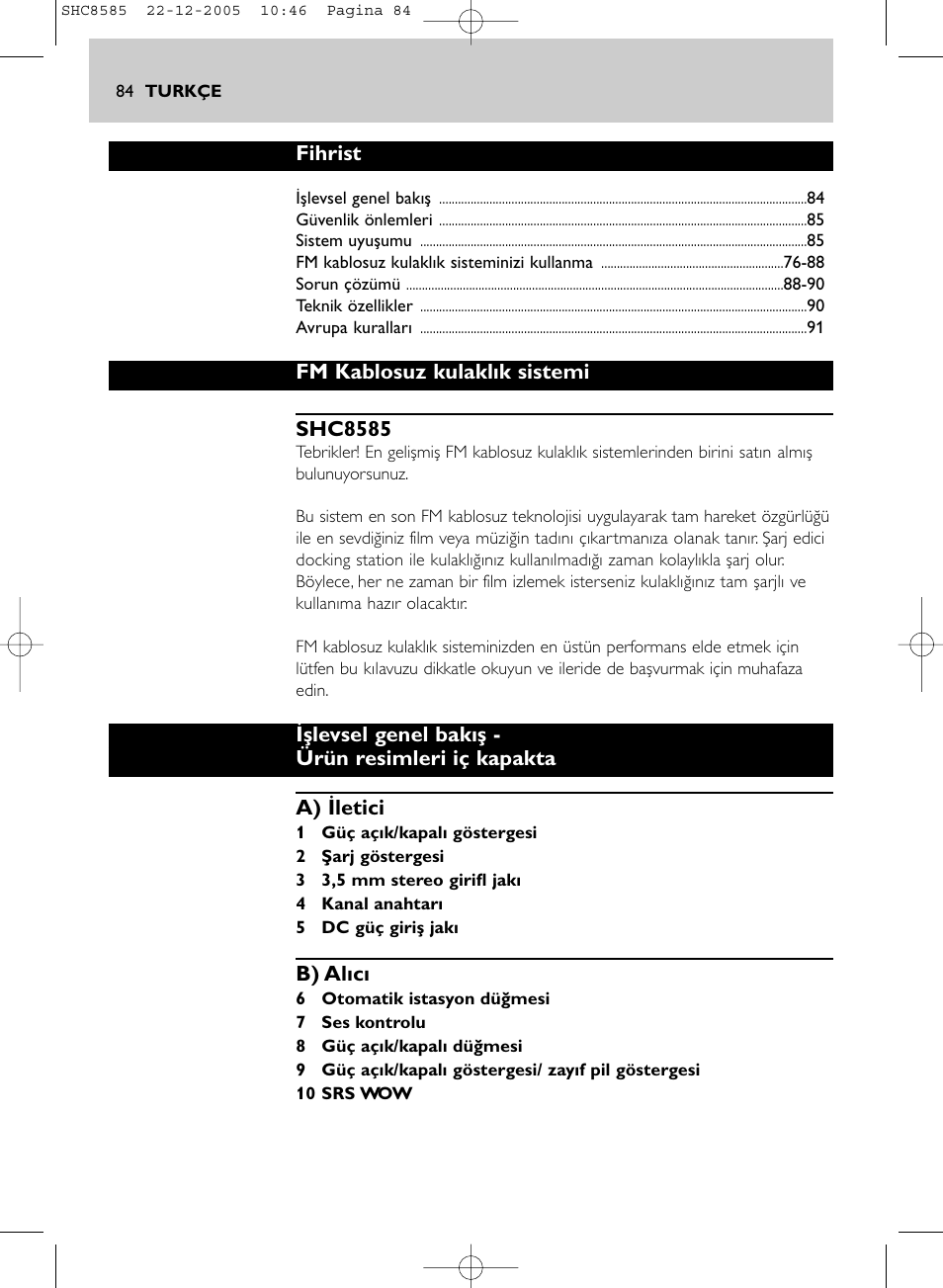 Philips SHC8585-05 User Manual | Page 84 / 149