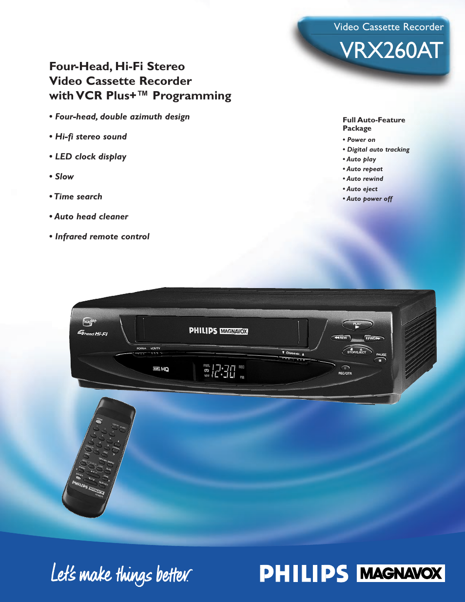 Philips VRX260AT User Manual | 2 pages
