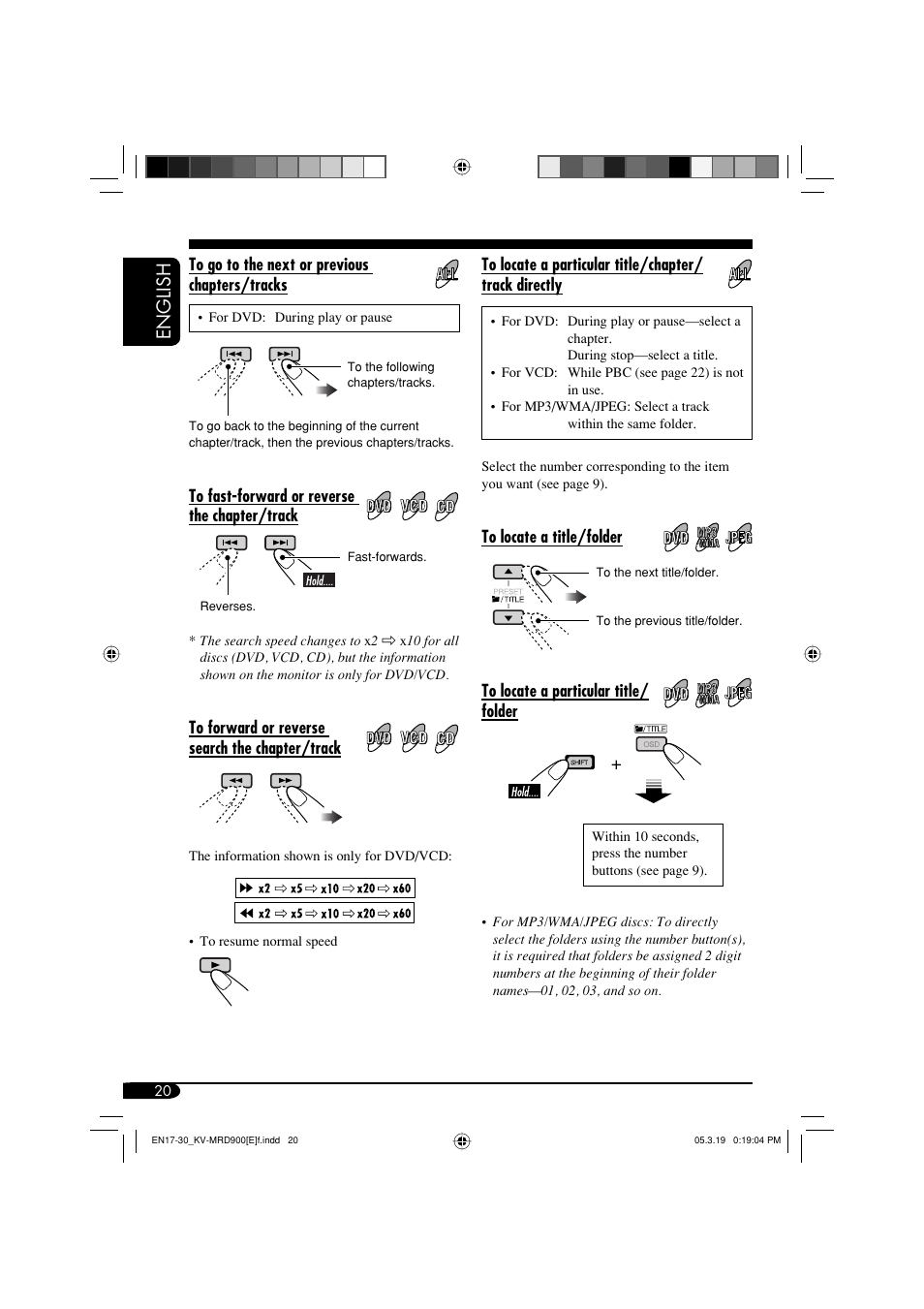 English | JVC KV-MRD900 User Manual | Page 20 / 40