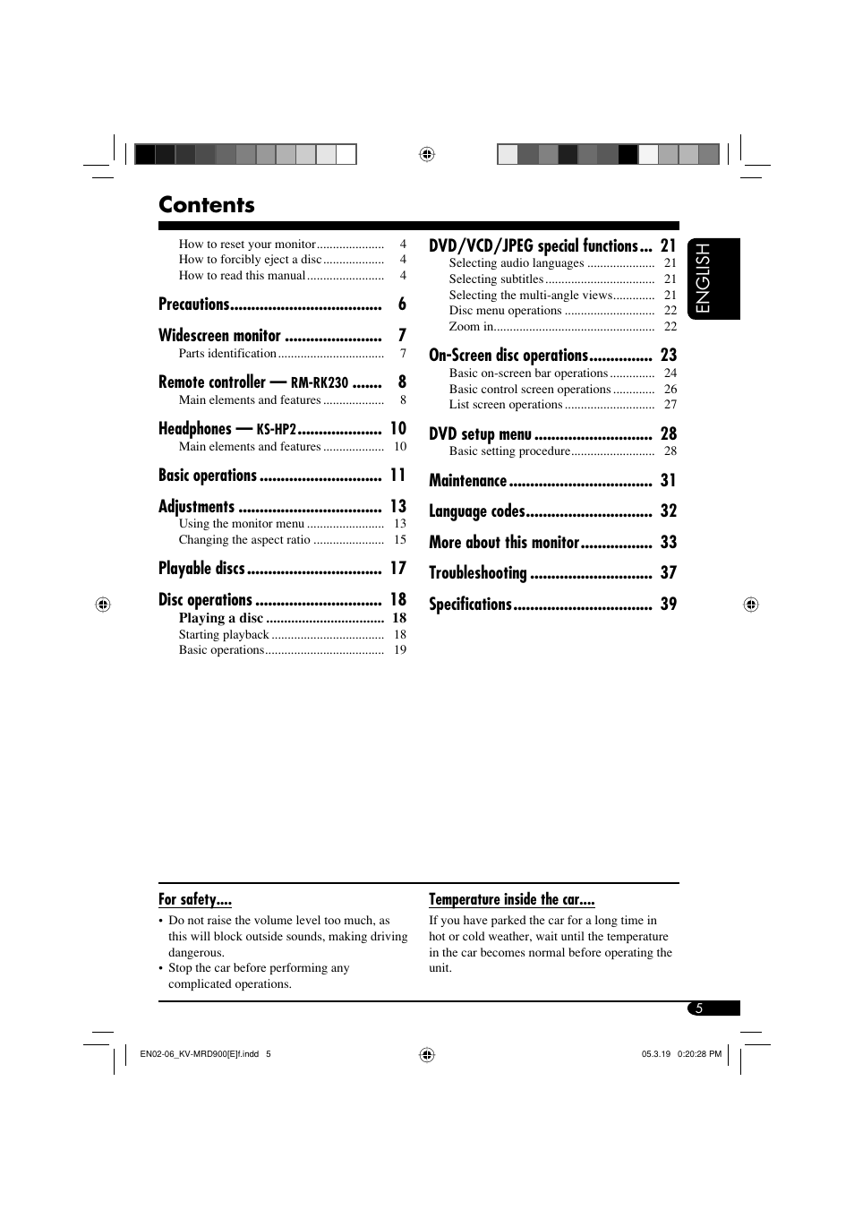 JVC KV-MRD900 User Manual | Page 5 / 40