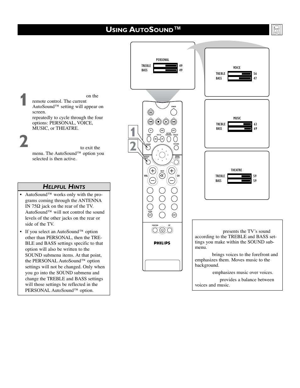 Sing, Ound | Philips 55PW9383 User Manual | Page 25 / 72