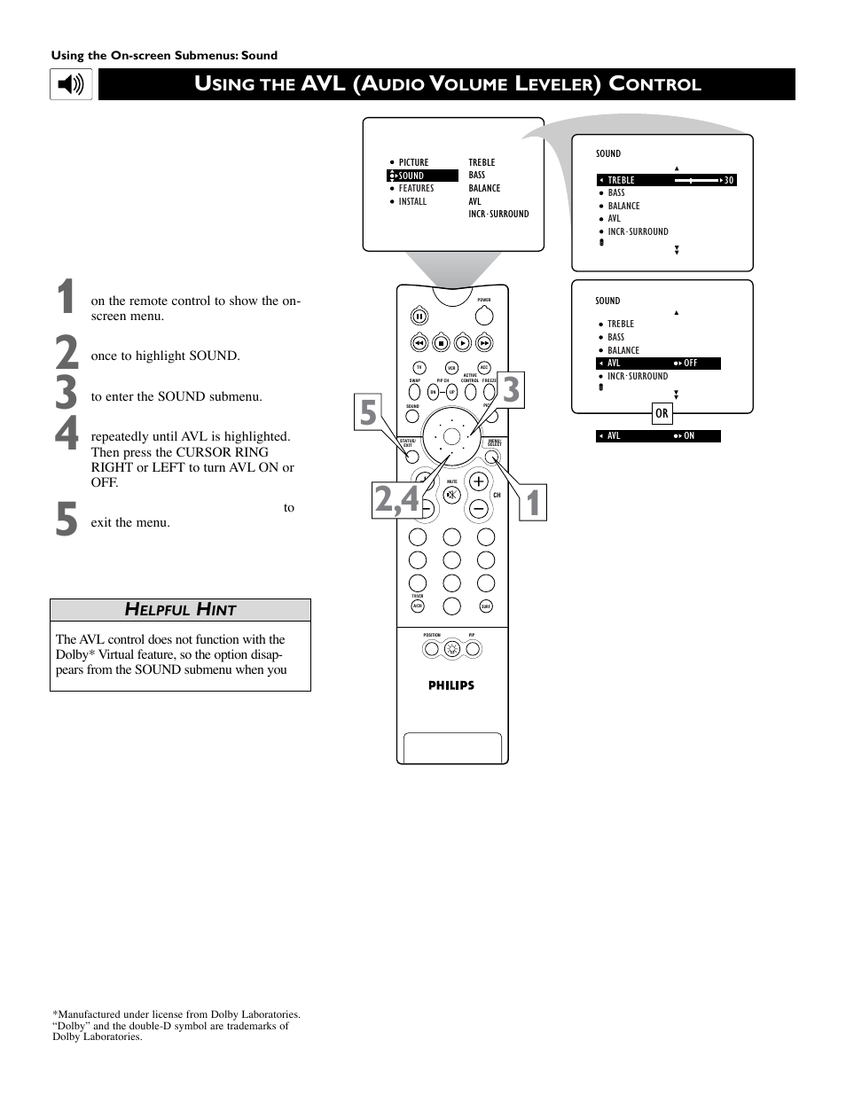 Avl (a | Philips 55PW9383 User Manual | Page 36 / 72