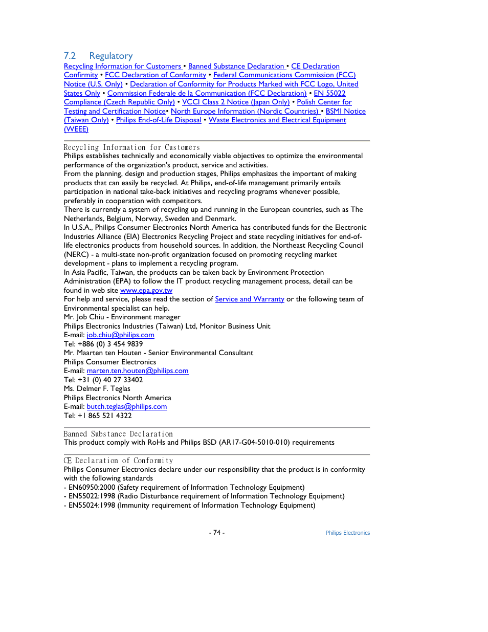 2 regulatory | Philips 9FF2M4-37 User Manual | Page 75 / 86