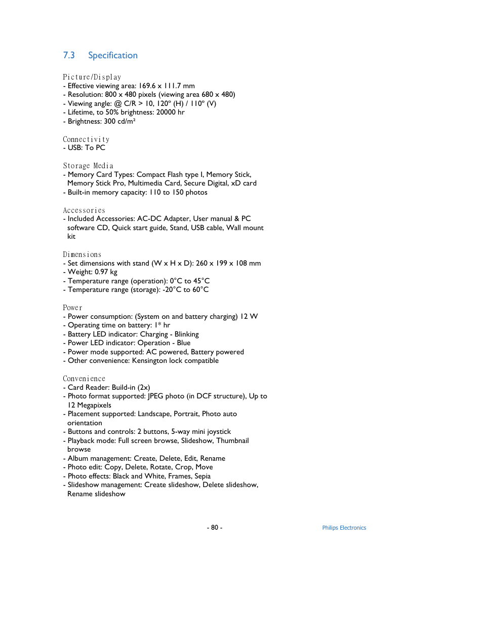 3 specification | Philips 9FF2M4-37 User Manual | Page 81 / 86