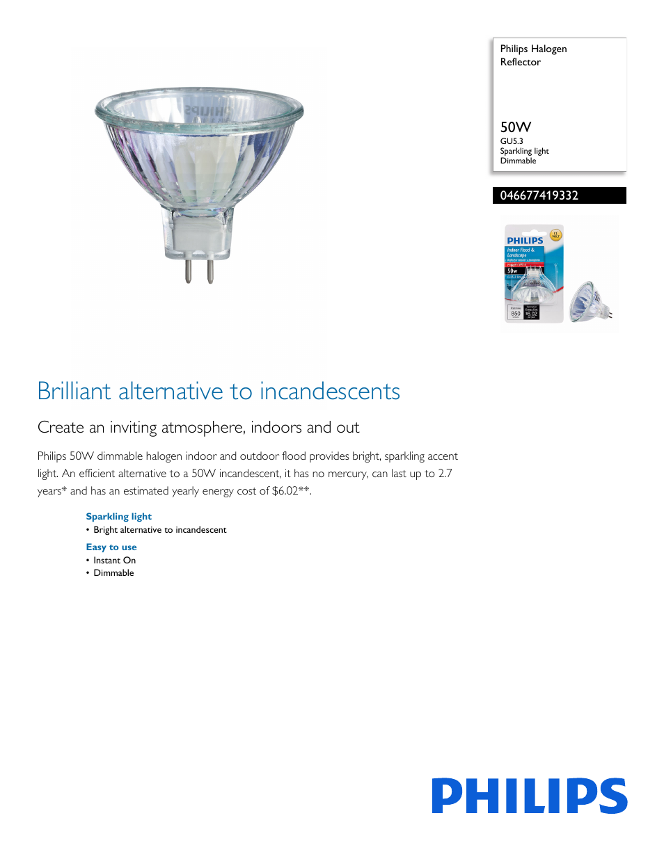 Philips 046677419332 User Manual | 2 pages