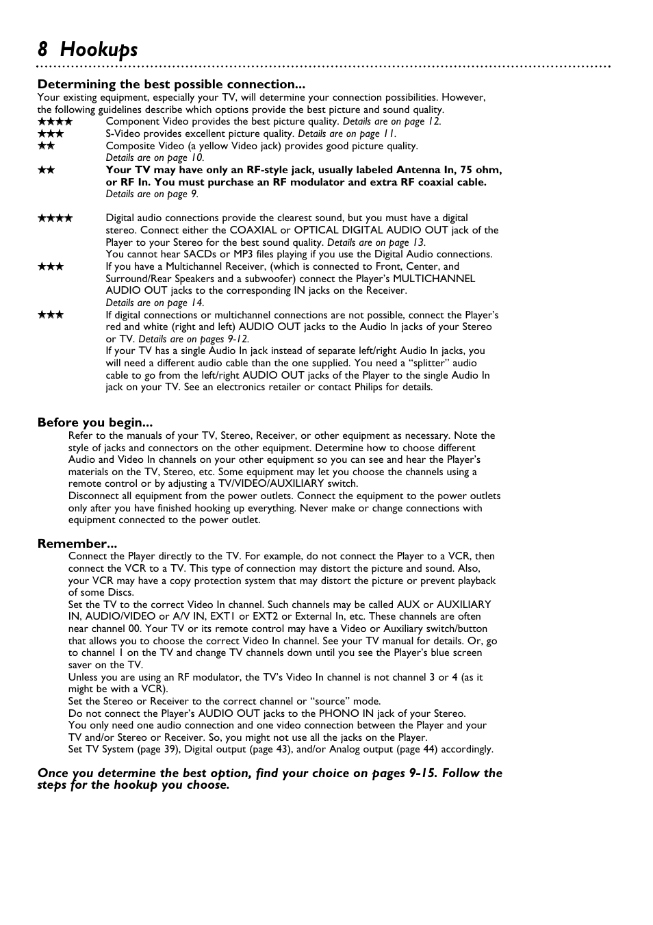 8 hookups | Philips DVD795SA-99 User Manual | Page 8 / 55