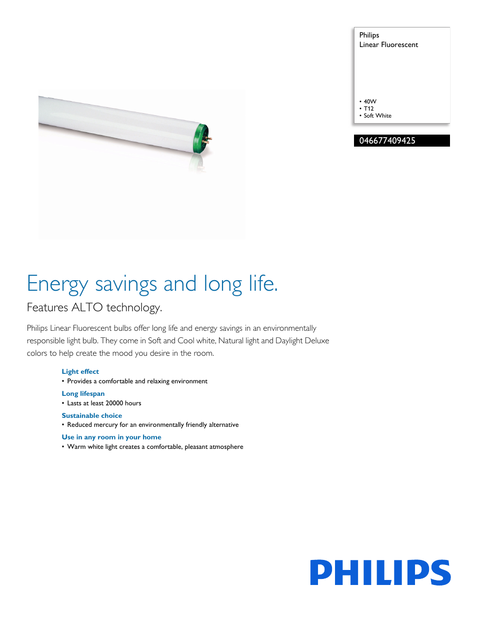 Philips 046677409425 User Manual | 2 pages
