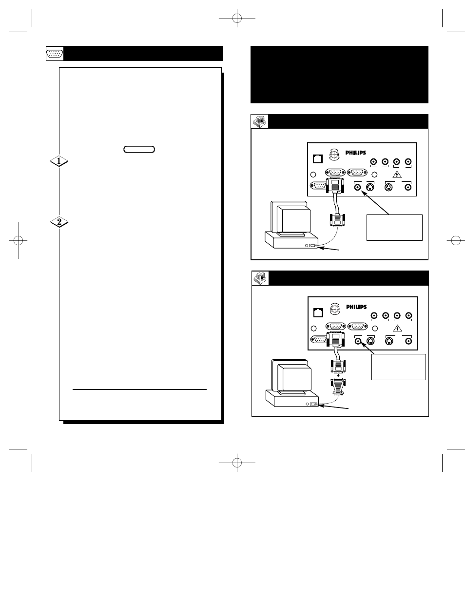 Pc c, Vga i, Onnections | Acintosh, Nputs | Philips 21" Stereo Institutional CTV User Manual | Page 10 / 21