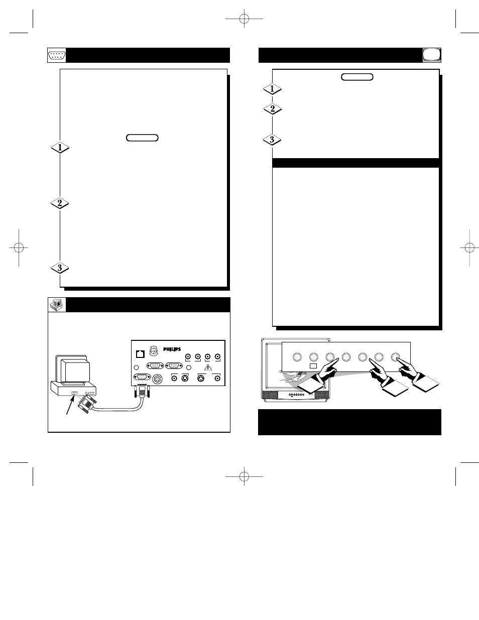 Rs 232 i, Rs 232 c, Nput | Onnections, Elevision, Peration | Philips 21" Stereo Institutional CTV User Manual | Page 11 / 21
