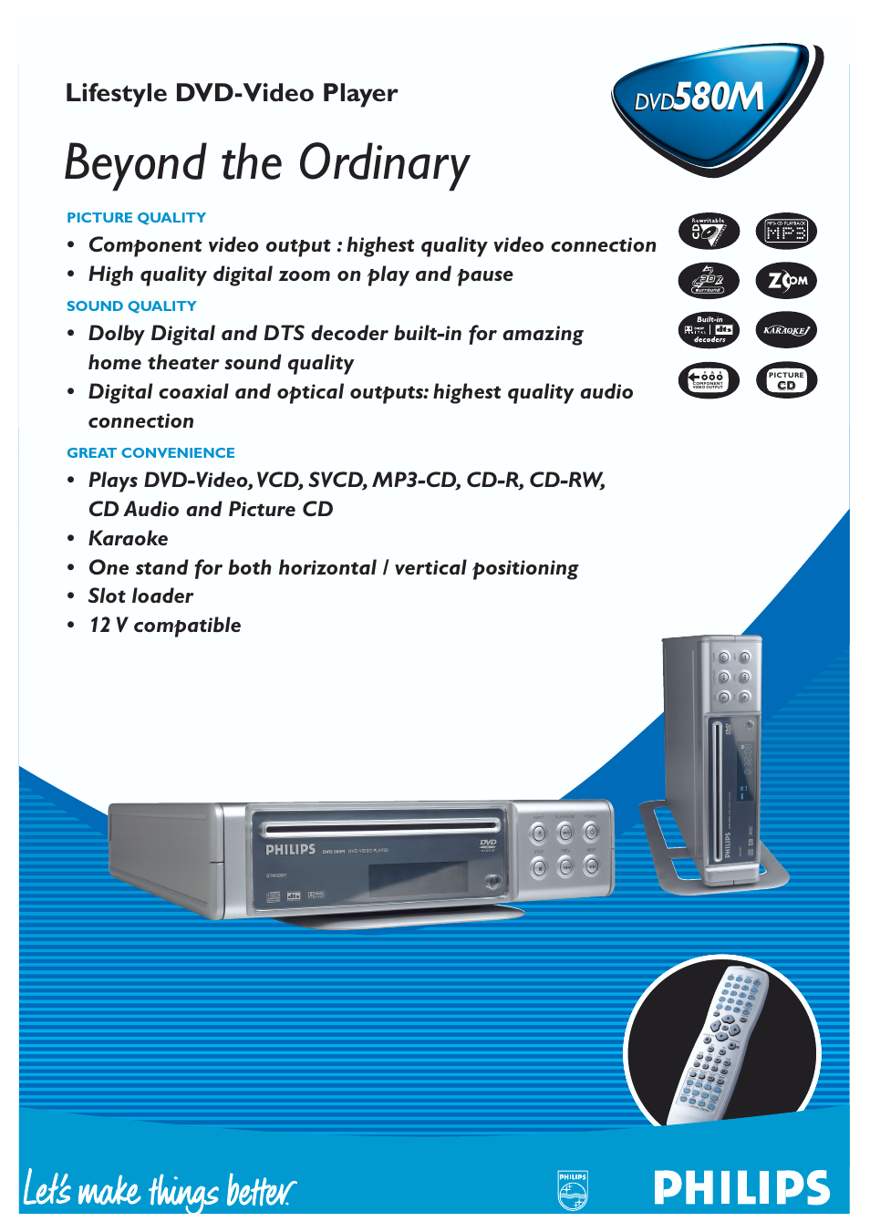 Philips DVD580MT User Manual | 2 pages