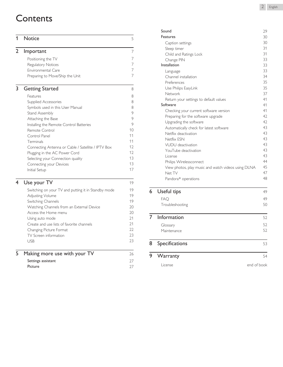 Philips 58PFL4609-F7 User Manual | Page 2 / 56