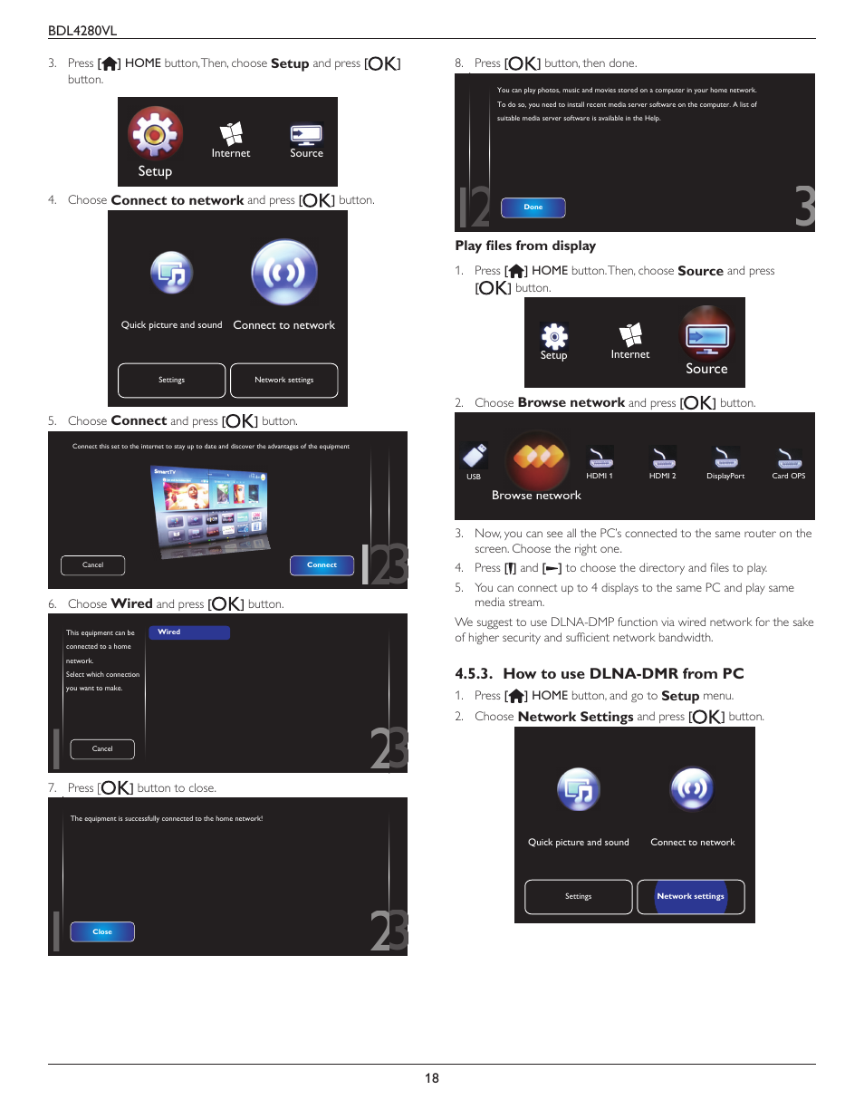 How to use dlna-dmr from pc | Philips Signage Solutions V-Line Display BDL4280VL 42" Edge LED Backlight Full HD 700cd-m² User Manual | Page 27 / 45