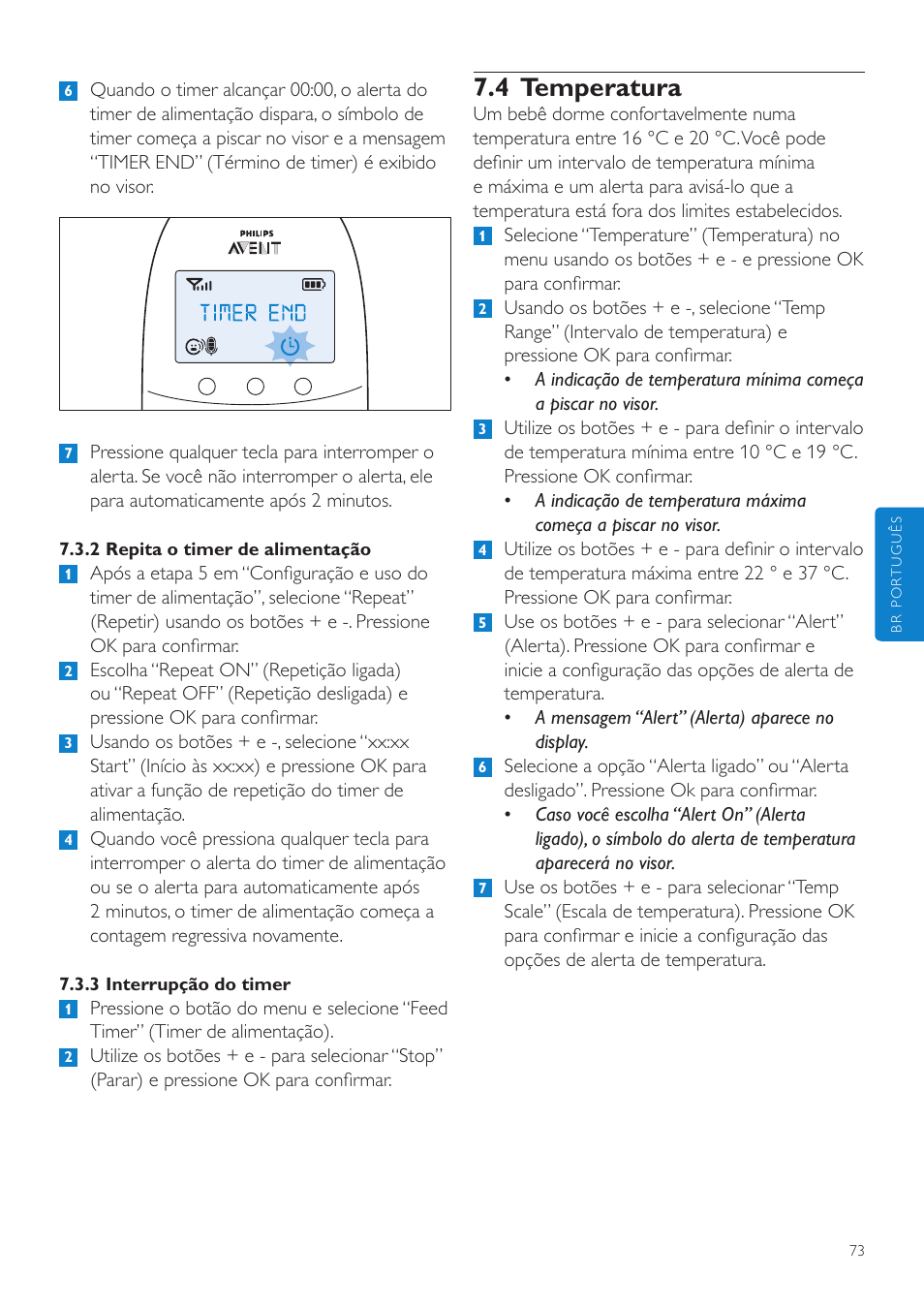 4 temperatura | Philips SCD560-10 User Manual | Page 73 / 80