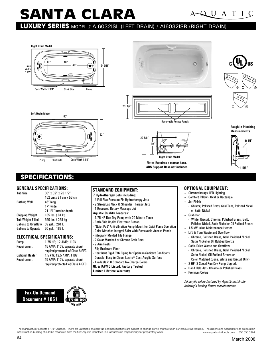 Aquatic AI6032ISR User Manual | 1 page