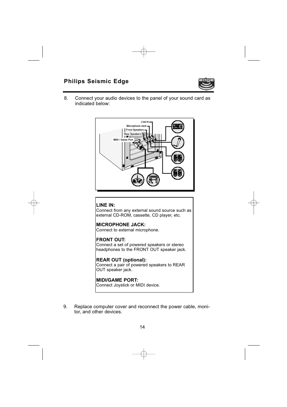 Philips seismic edge | Philips 4-Channel Sound Card User Manual | Page 14 / 60