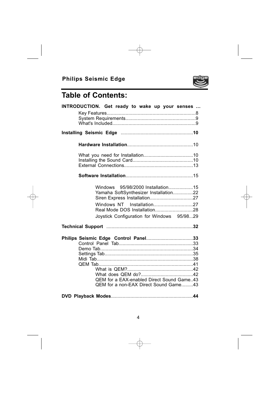 Philips 4-Channel Sound Card User Manual | Page 4 / 60