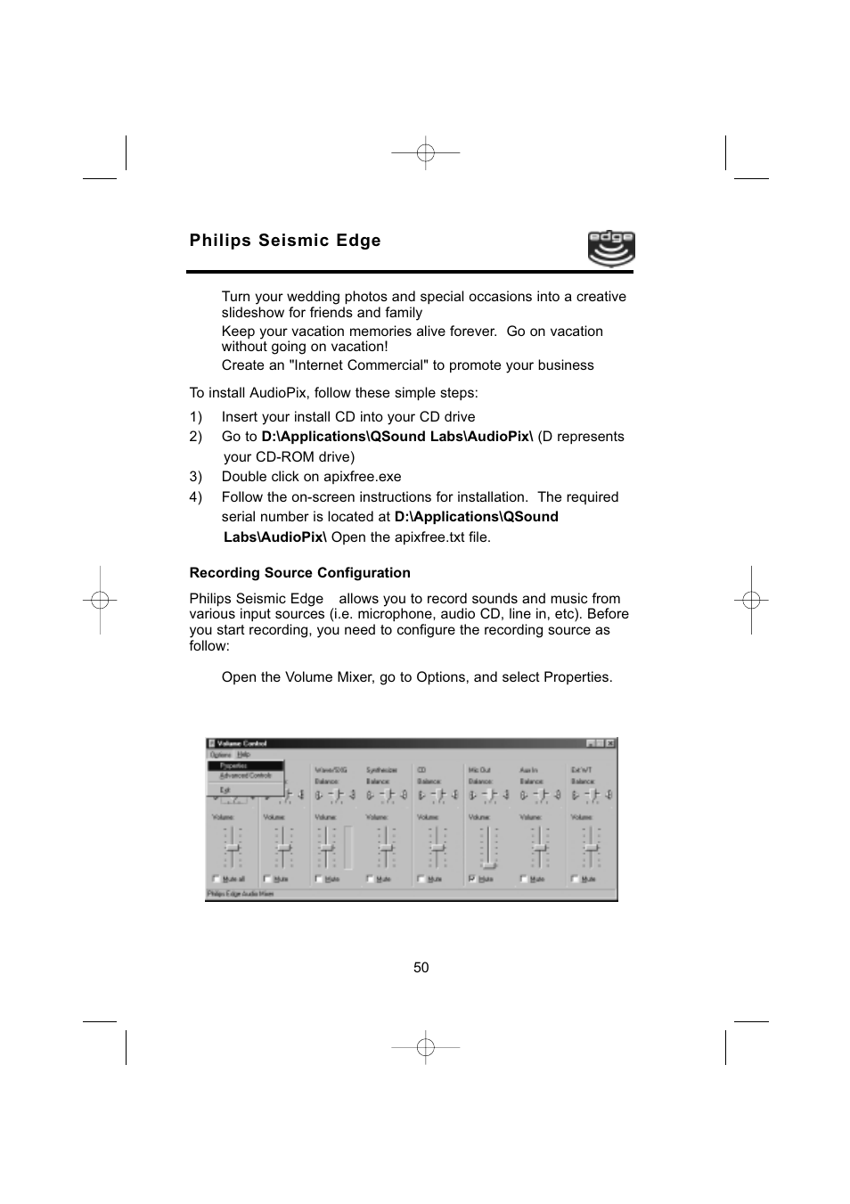 Philips 4-Channel Sound Card User Manual | Page 50 / 60