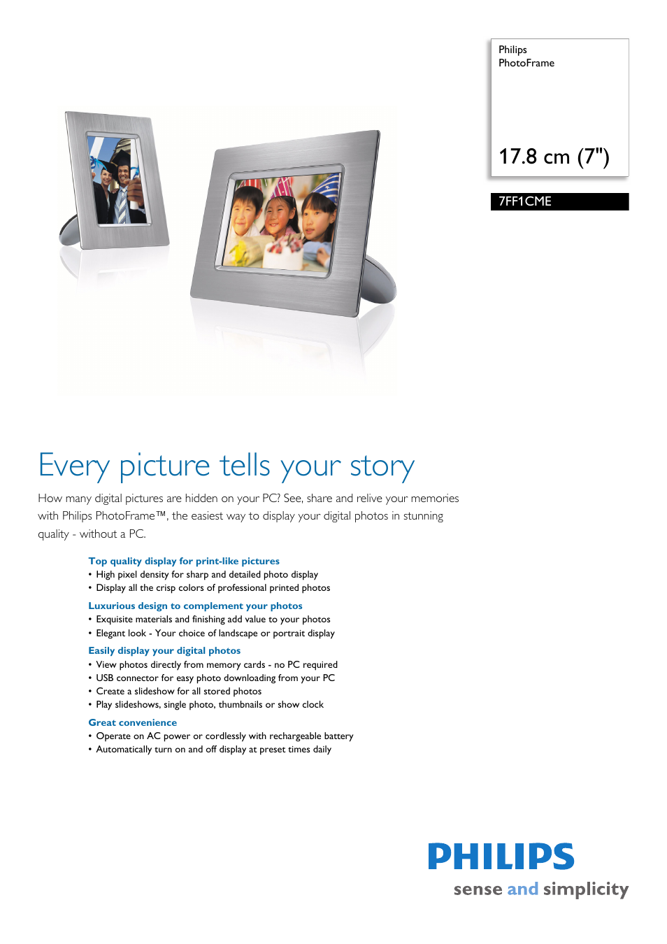 Philips 7FF1CME-37E User Manual | 2 pages