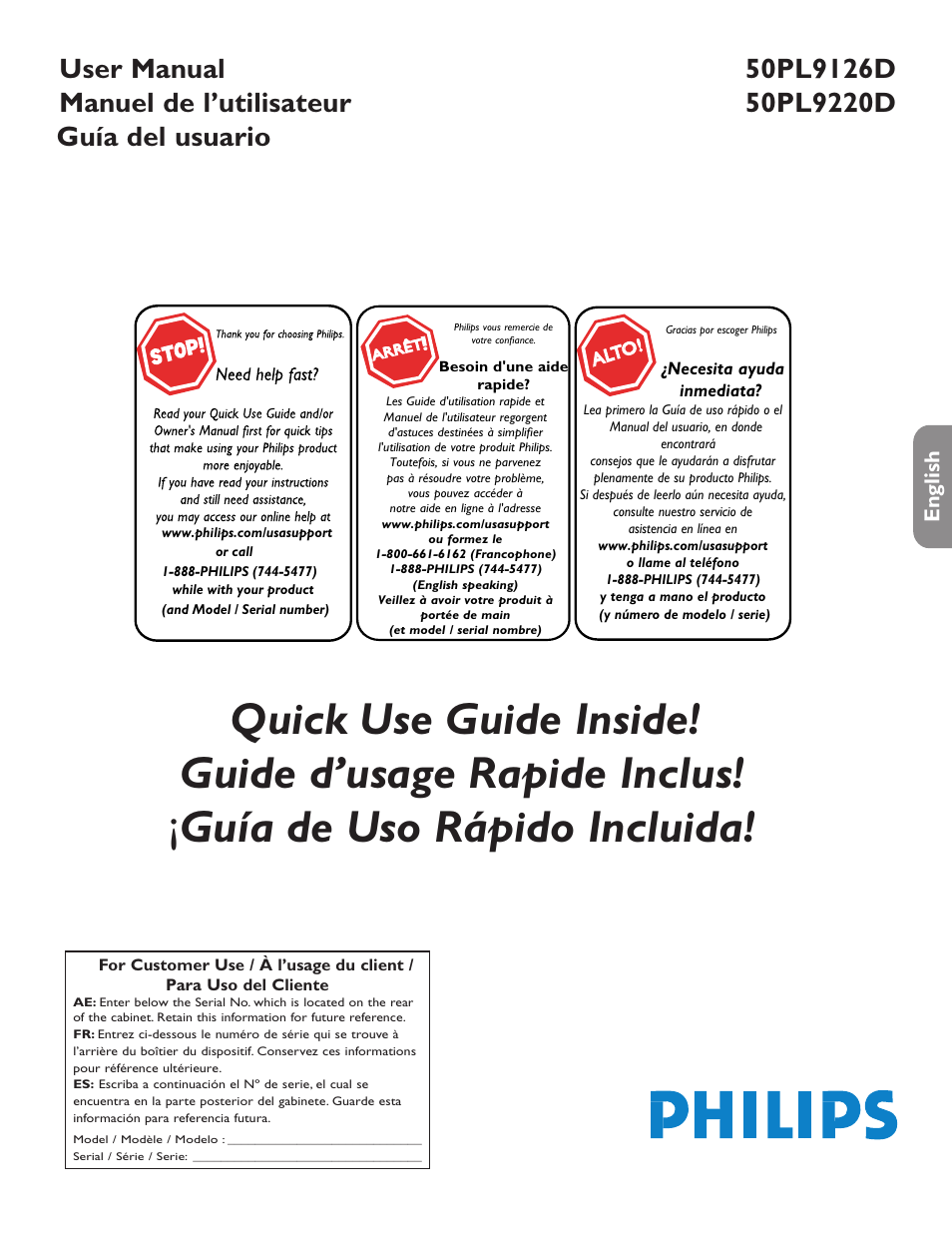 Philips 50PL9220D-37B User Manual | 42 pages