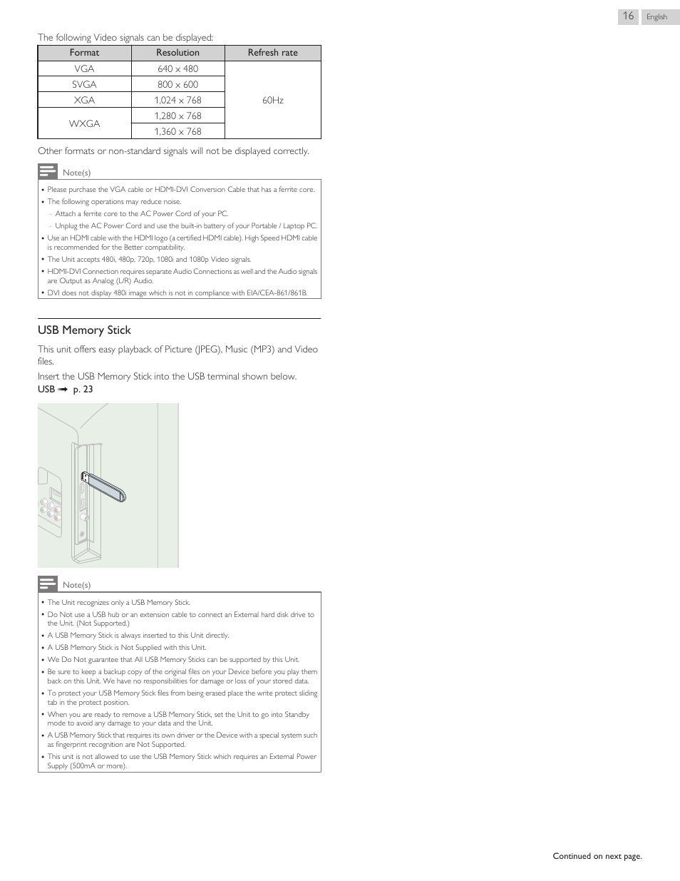 Usb memory stick | Philips 29PFL4908-F7 User Manual | Page 72 / 112