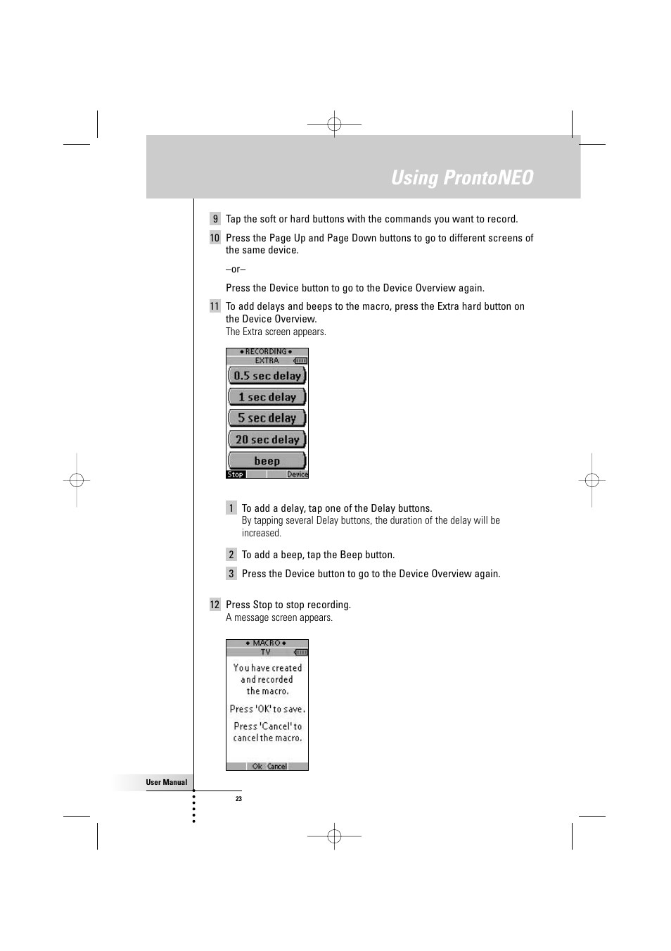 Using prontoneo | Philips TSU500 User Manual | Page 23 / 40