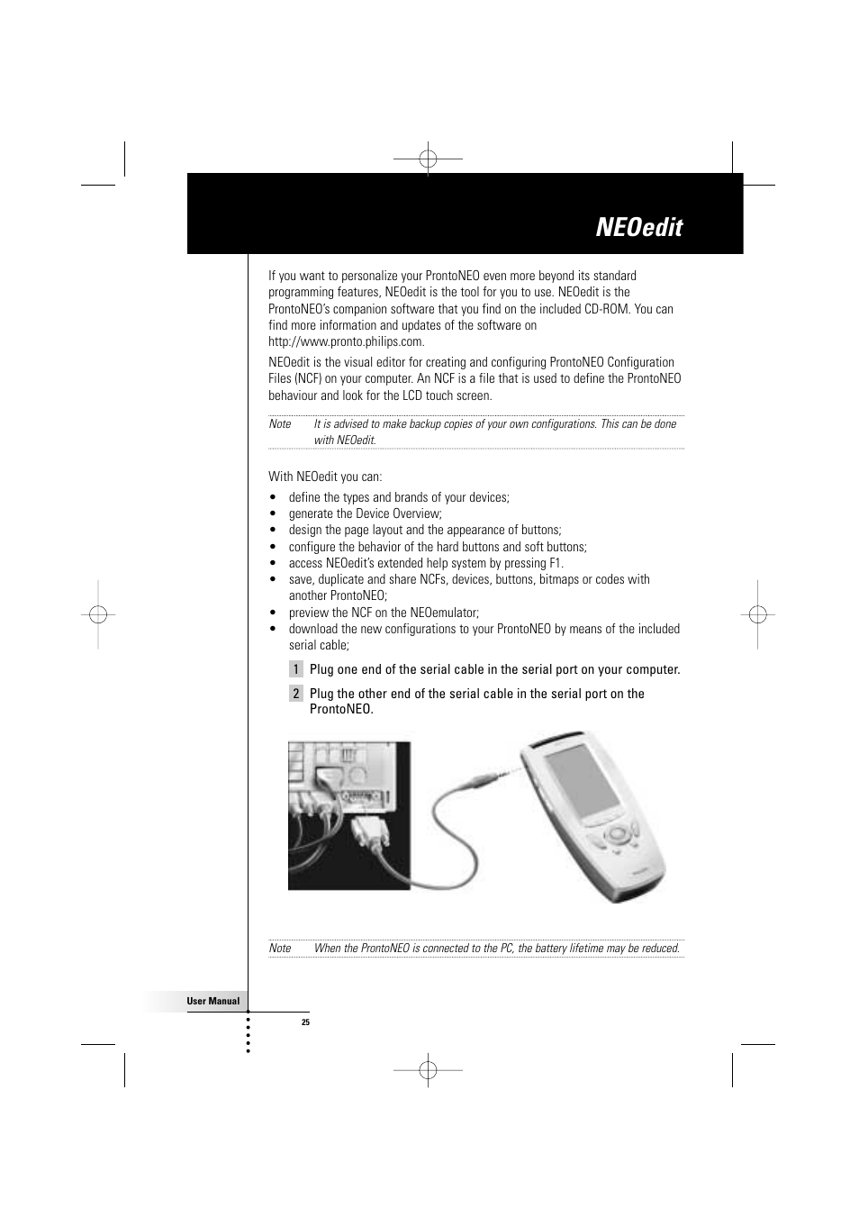 Neoedit | Philips TSU500 User Manual | Page 25 / 40