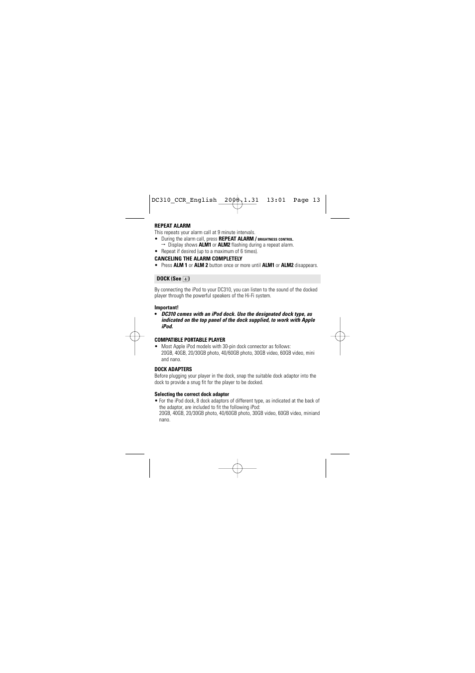 Philips DC310-37 User Manual | Page 13 / 19