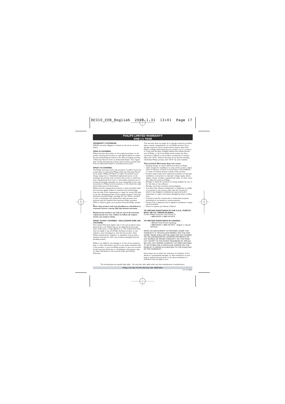 Philips DC310-37 User Manual | Page 17 / 19