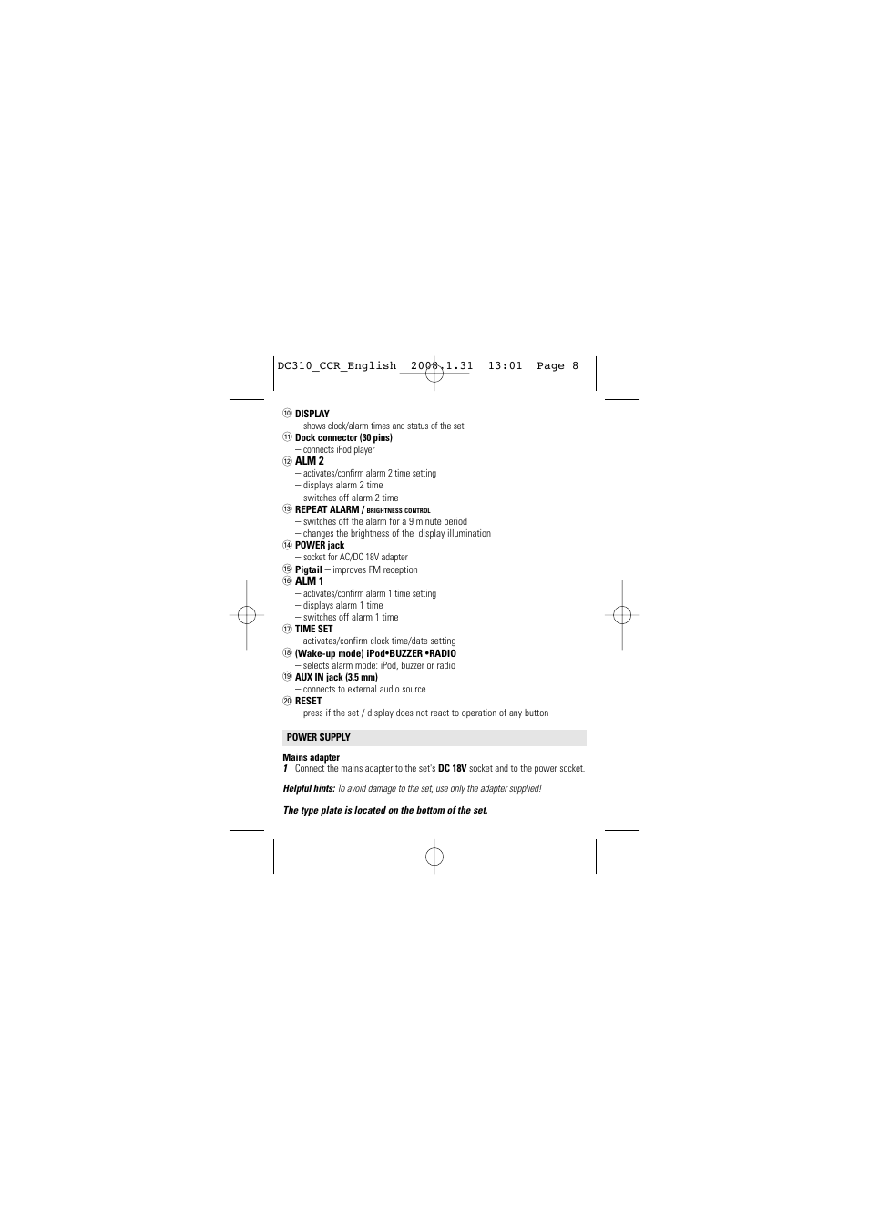 Philips DC310-37 User Manual | Page 8 / 19