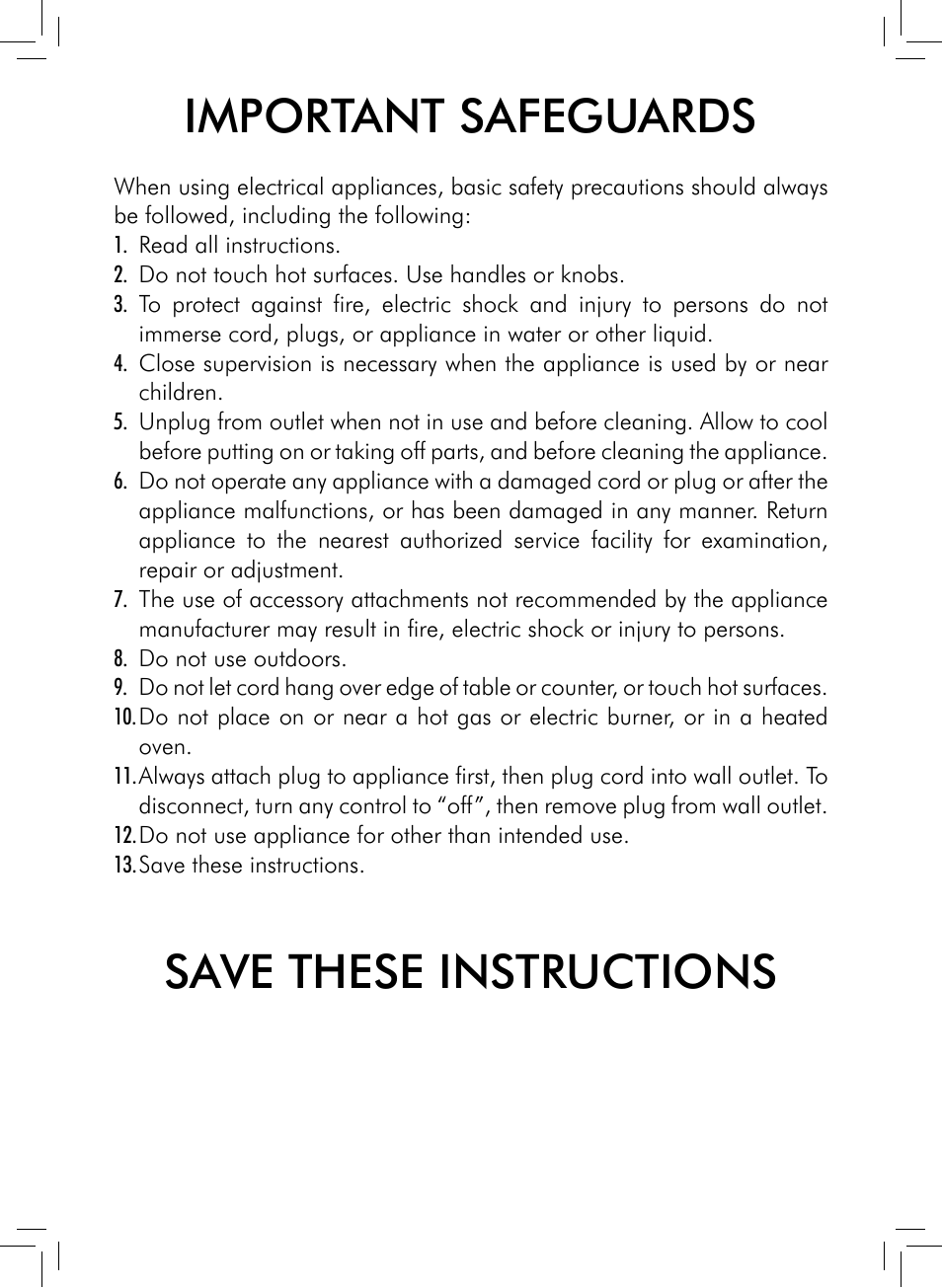 Important safeguards, Save these instructions | Philips 711412008 User Manual | Page 16 / 84