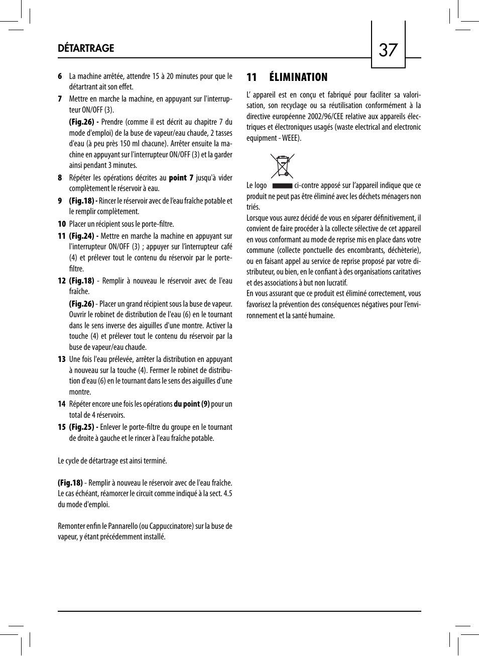 11 élimination | Philips 711412008 User Manual | Page 37 / 84