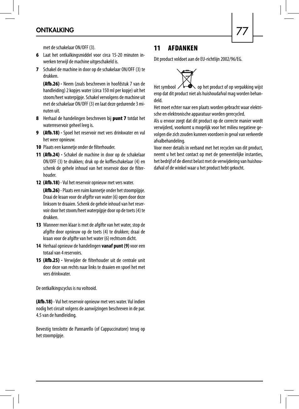 11 afdanken | Philips 711412008 User Manual | Page 77 / 84