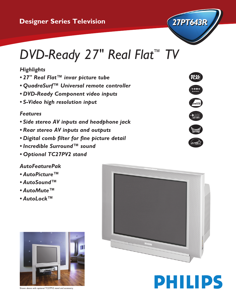 Philips 27PT643R User Manual | 2 pages