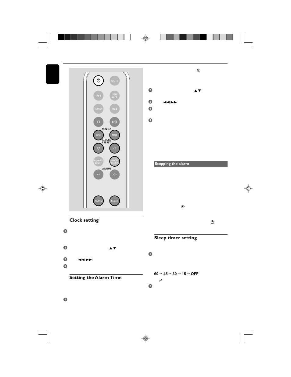 Clock/sleep timer | Philips DC199B-37 User Manual | Page 20 / 26