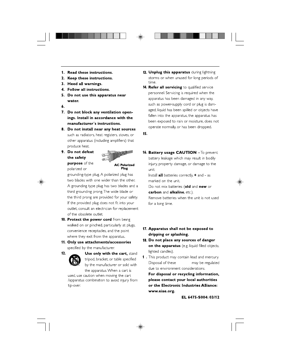 Important safety instructions | Philips DC199B-37 User Manual | Page 6 / 26