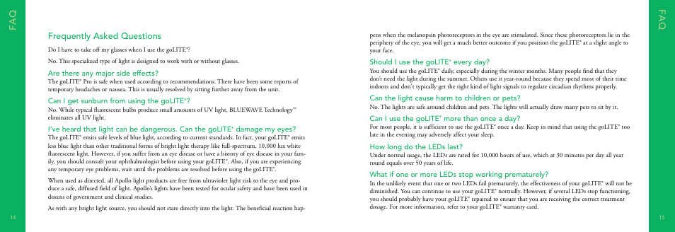 Fa q fa q, Frequently asked questions | Philips HF3228-60 User Manual | Page 10 / 11